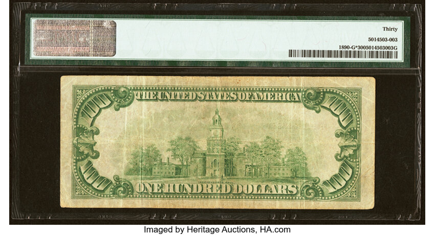 image for: Low Serial Number 86 Fr. 1890-G* $100 1929 Federal Reserve Bank Star Note. PMG Very Fine 30....