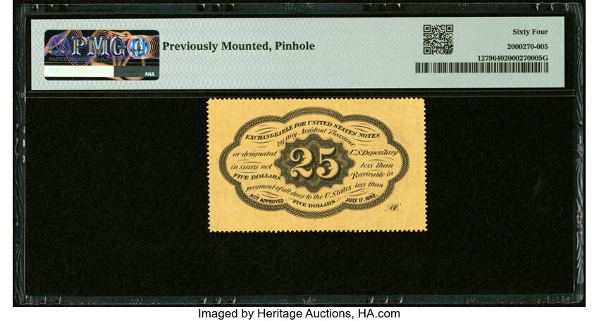 image for: Fr. 1279 25¢ First Issue PMG Choice Uncirculated 64....