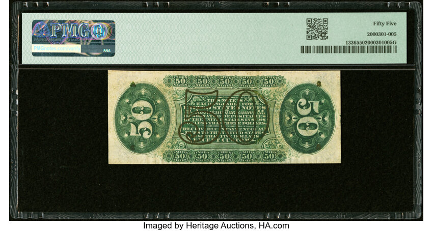 image for:  Head of General Spinner 50c PMG AU55 (Fr. 1336)