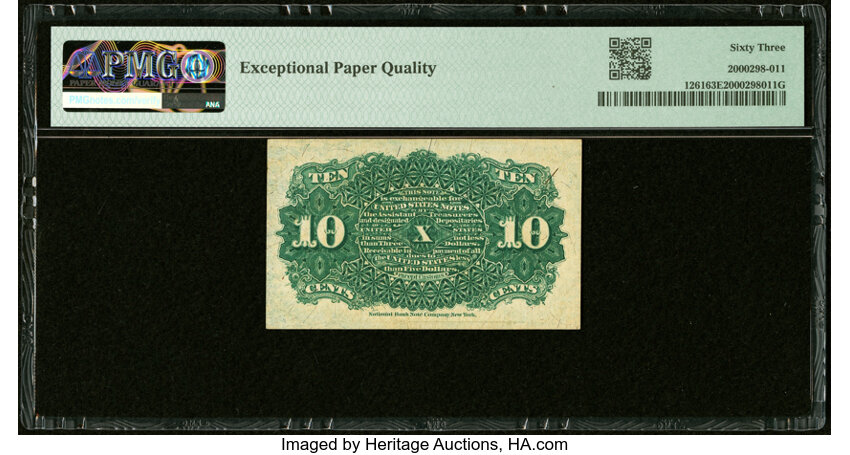 image for:  Bust of Liberty 10c PMG CU63 (Fr. 1261)