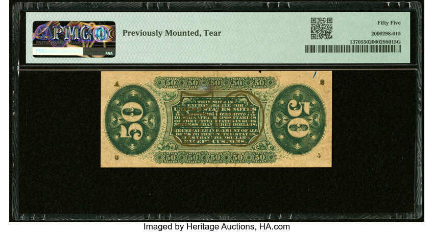 image for:  Seated figure of Justice 50c PMG AU55 (Fr. 1370)