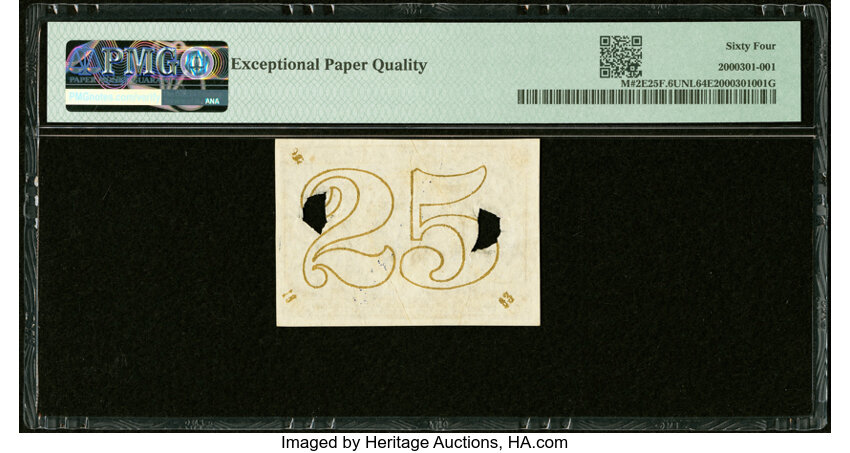 image for:  Head of George Washington in Bronze Oval Frame 25c PMG CU64 (Fr. 1286)