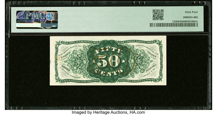 image for:  Head of General Spinner 50c PMG CU64 (Fr. 1339)