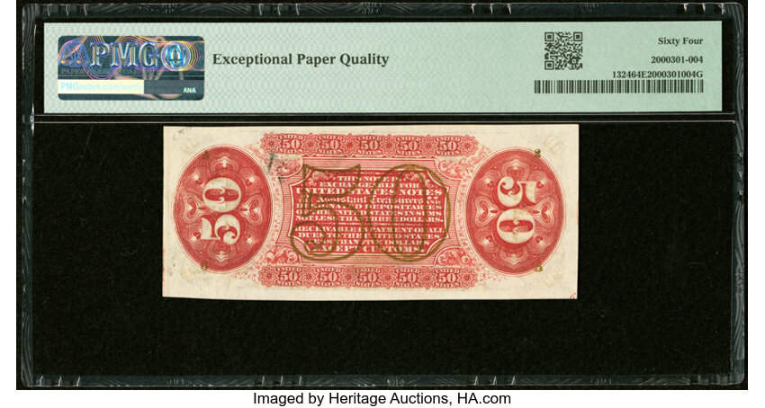 image for:  Head of General Spinner 50c PMG CU64 (Fr. 1324)