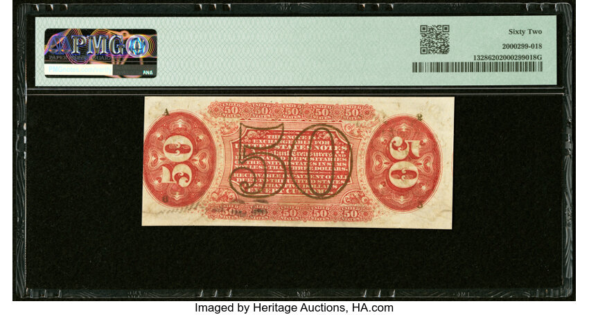 image for: Fr. 1328 50¢ Third Issue Spinner PMG Uncirculated 62....