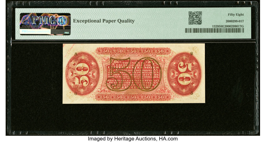 image for:  Head of General Spinner 50c PMG AU58 (Fr. 1329)