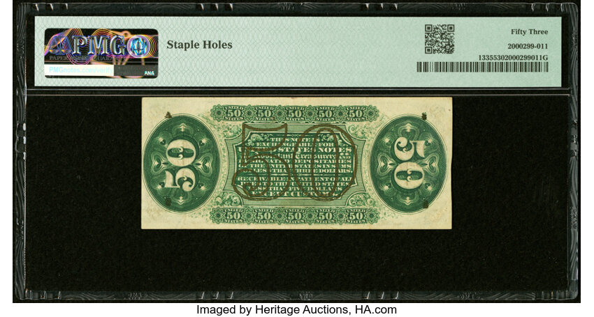 image for:  Head of General Spinner 50c PMG AU53 (Fr. 1335)