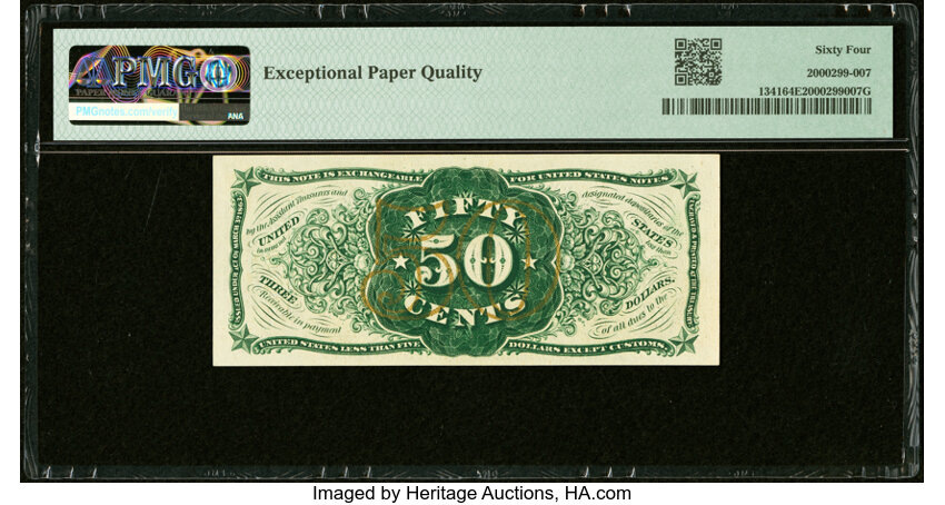 image for:  Head of General Spinner 50c PMG CU64 (Fr. 1341)