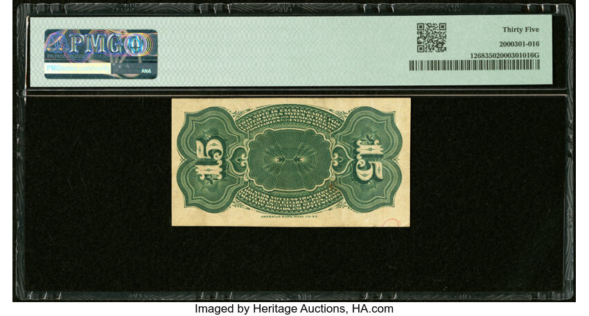 image for:  Bust of Columbia 15c PMG VF35 (Fr. 1268)