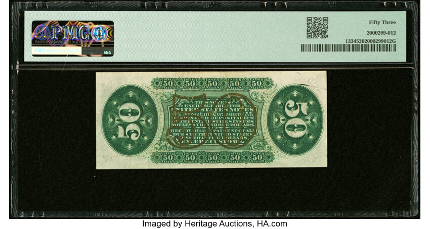 image for:  Head of General Spinner 50c PMG AU53 (Fr. 1334)