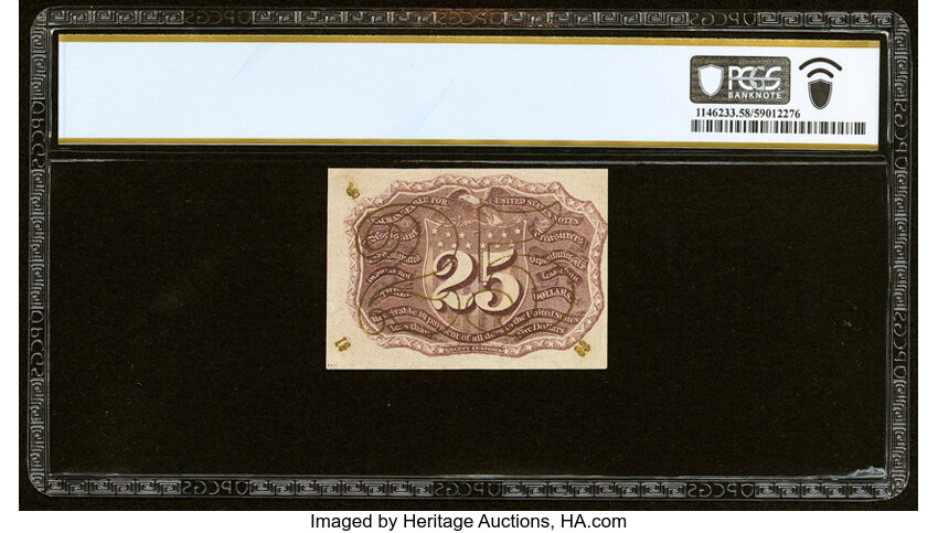 image for:  Head of George Washington in Bronze Oval Frame 25c PCGS AU58 (Fr. 1286)