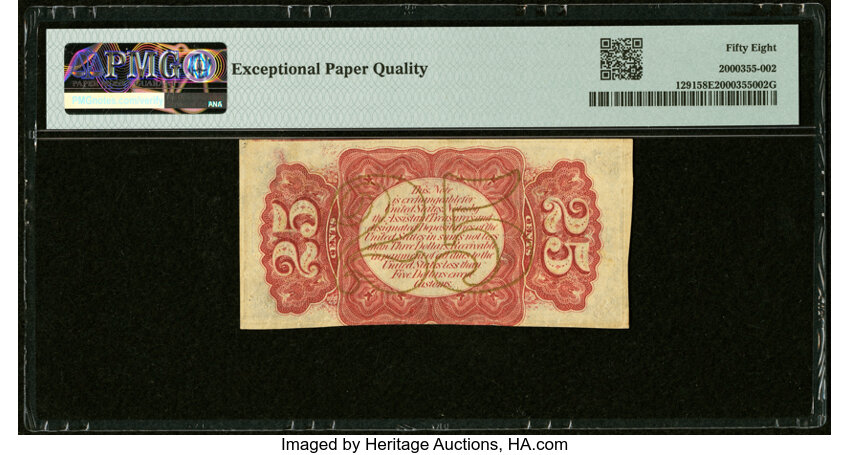 image for:  Bust of Wm.Fessenden 25c PMG AU58 (Fr. 1291)