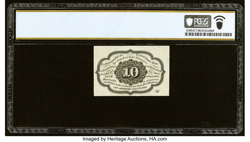 image for:  Washington Postage Stamp Obverse 10c PCGS AU58 (Fr. 1242)