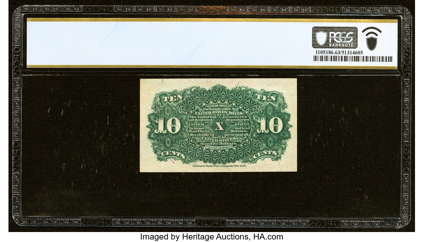 image for:  Bust of Liberty 10c PCGS CU63 (Fr. 1258)