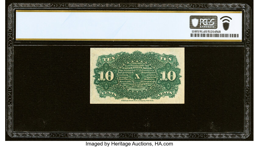 image for:  Bust of Liberty 10c PCGS CU65 (Fr. 1261)