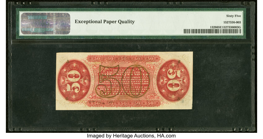 image for:  Head of General Spinner 50c PMG CU65 (Fr. 1328)