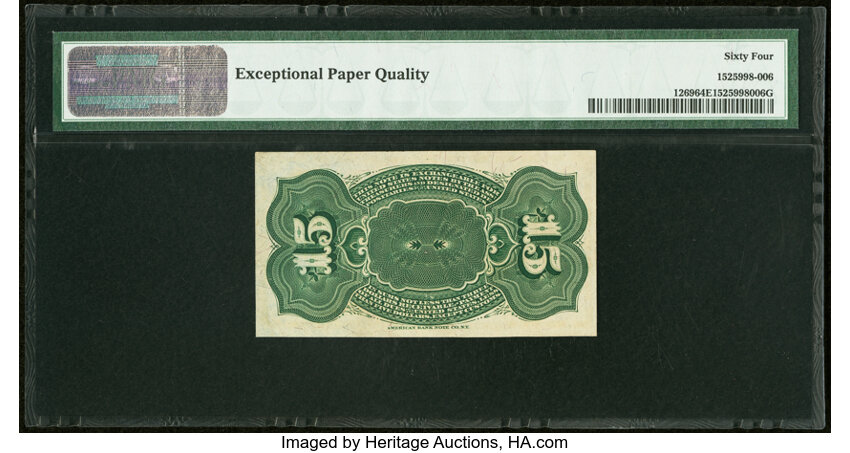 image for:  Bust of Columbia 15c PMG CU64 (Fr. 1269)