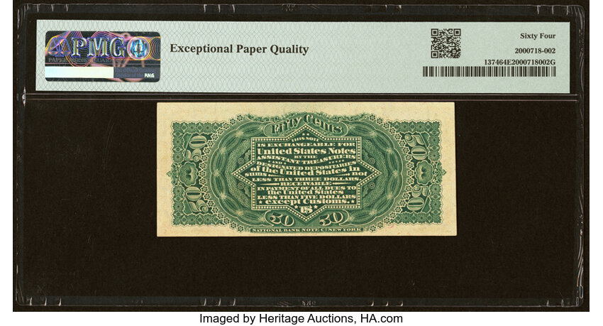 image for:  50c PMG CU64 (Fr. 1374)