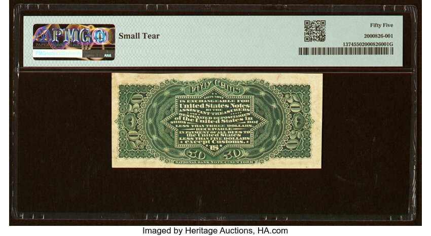 image for:  50c PMG AU55 (Fr. 1374)