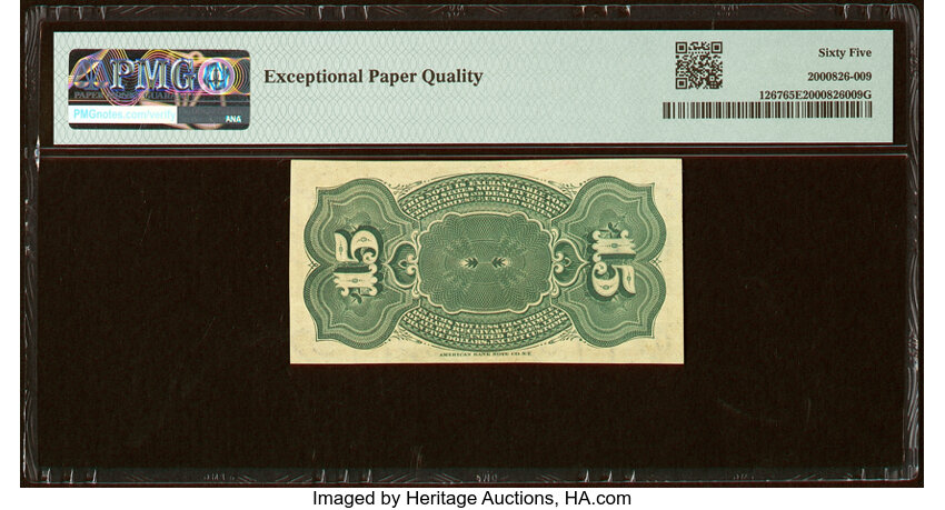 image for:  Bust of Columbia 15c PMG CU65 (Fr. 1267)