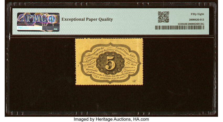 image for: Fr. 1228 5¢ First Issue PMG Choice About Unc 58 EPQ....