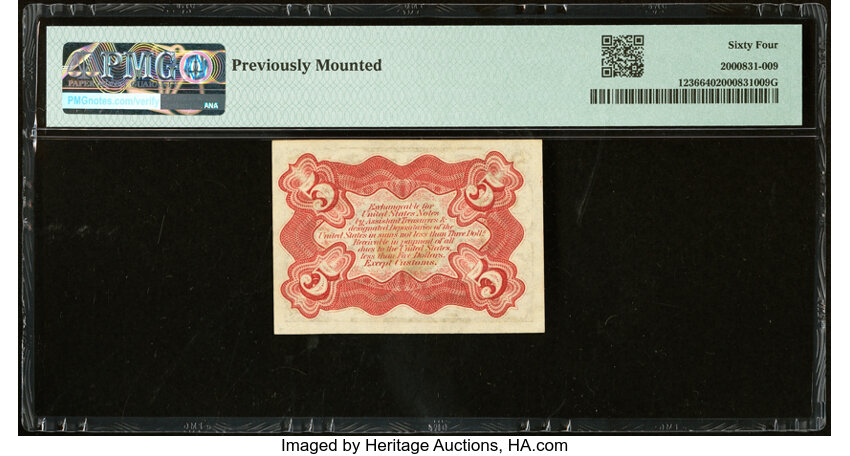 image for:  Head of Spencer Clark 5c PMG CU64 (Fr. 1236)