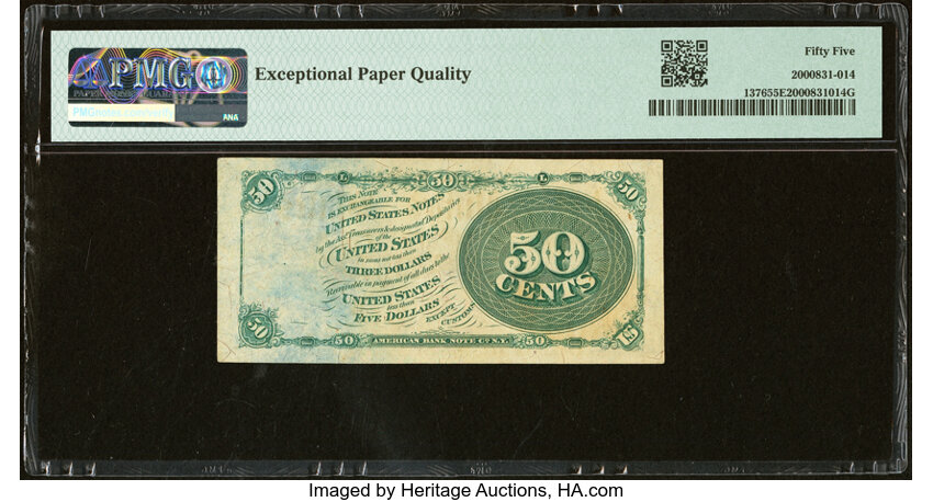 image for:  50c PMG AU55 (Fr. 1376)