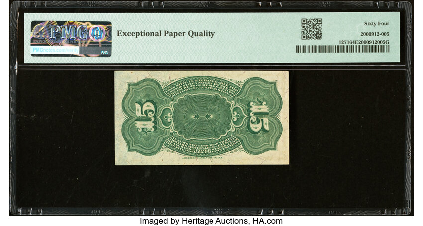 image for:  Bust of Columbia 15c PMG CU64 (Fr. 1271)