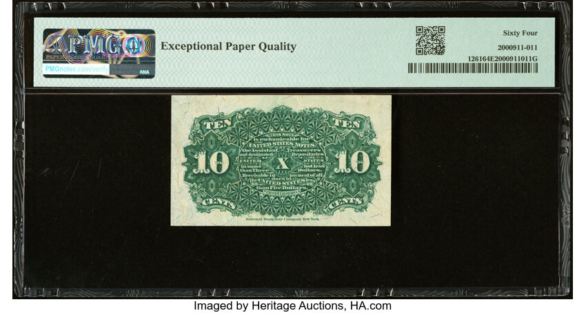 image for:  Bust of Liberty 10c PMG CU64 (Fr. 1261)