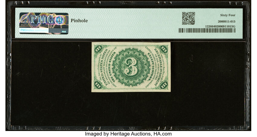 image for:  Head of George Washington 3c PMG CU64 (Fr. 1226)