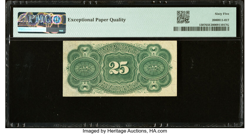 image for:  Bust of George Washington 25c PMG CU65 (Fr. 1307)