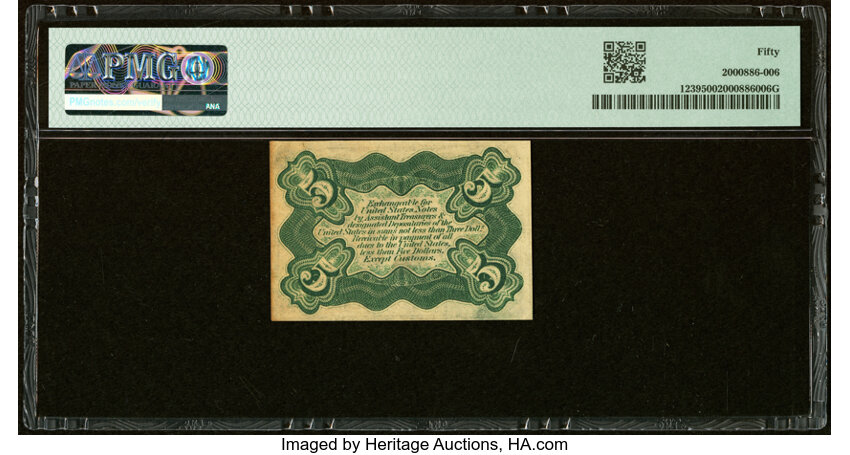 image for:  Head of Spencer Clark 5c PMG AU50 (Fr. 1239)