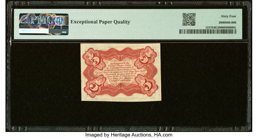 image for:  Head of Spencer Clark 5c PMG CU64 (Fr. 1237)