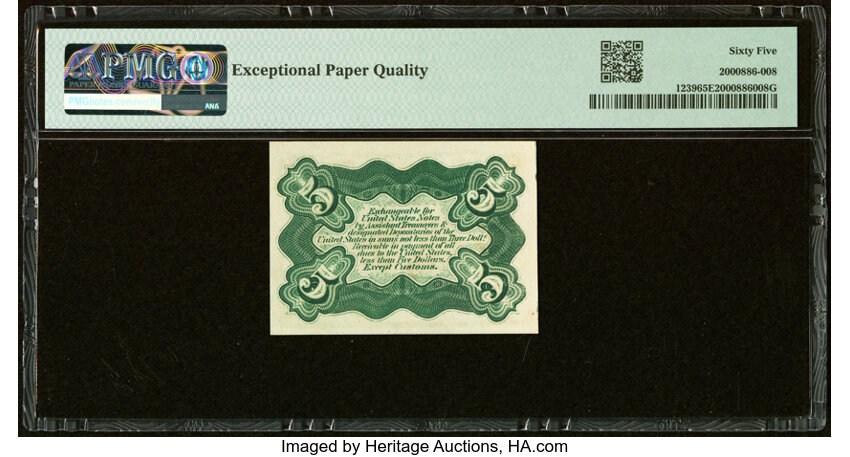 image for:  Head of Spencer Clark 5c PMG CU65 (Fr. 1239)