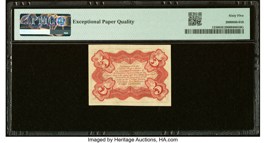 image for:  Head of Spencer Clark 5c PMG CU65 (Fr. 1236)