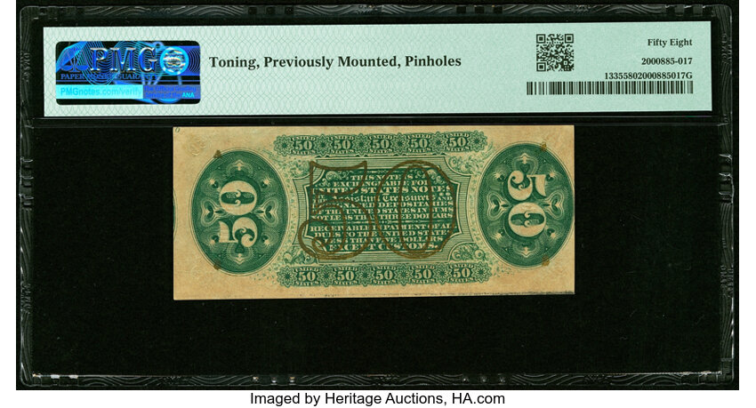 image for:  Head of General Spinner 50c PMG AU58 (Fr. 1335)