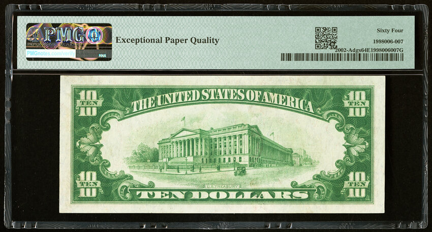 image for: Fr. 2002-A $10 1928B Federal Reserve Note. PMG Choice Uncirculated 64 EPQ....
