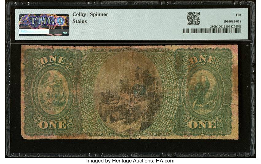 image for: North Providence, RI - $1 Original Fr. 380b The Pacific National Bank Ch. # 1616 PMG Very Good 10....