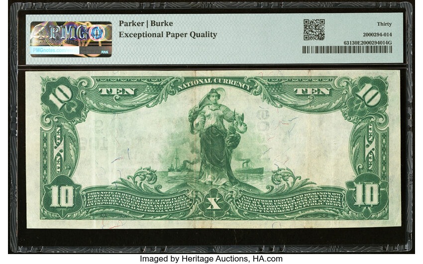 image for: Fort Smith, AR - $10 1902 Plain Back Fr. 631 The City National Bank Ch. # (S)10609 PMG Very Fine 30 EPQ....