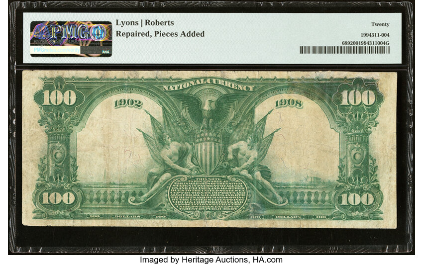 image for: Boston, MA - $100 1902 Date Back Fr. 689 The Merchants National Bank Ch. # (N)475 PMG Very Fine 20....