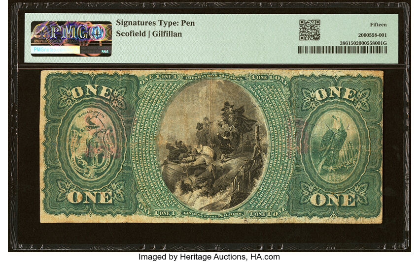 image for: Grafton, MA - $1 1875 Fr. 386 The Grafton National Bank Ch. # 824 PMG Choice Fine 15....
