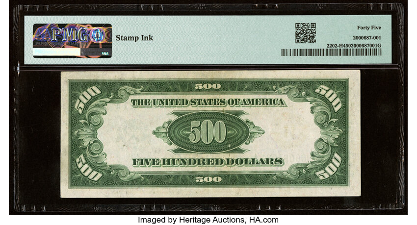 image for: Fr. 2202-H $500 1934A Federal Reserve Note. PMG Choice Extremely Fine 45....