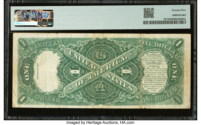 image for: Fr. 39* $1 1917 Legal Tender Star Note PMG Very Fine 25....