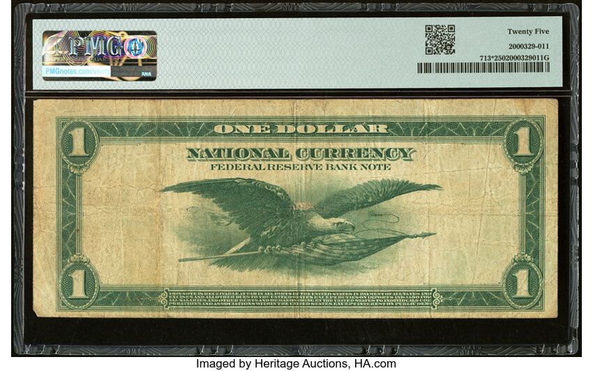 image for: Fr. 713* $1 1918 Federal Reserve Bank Star Note PMG Very Fine 25....