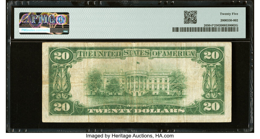 image for: Fr. 2050-I* $20 1928 Federal Reserve Star Note. PMG Very Fine 25....