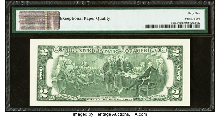image for: Low Serial Number 34 Fr. 1937-J* $2 2003 Federal Reserve Star Note. PMG Gem Uncirculated 65 EPQ....