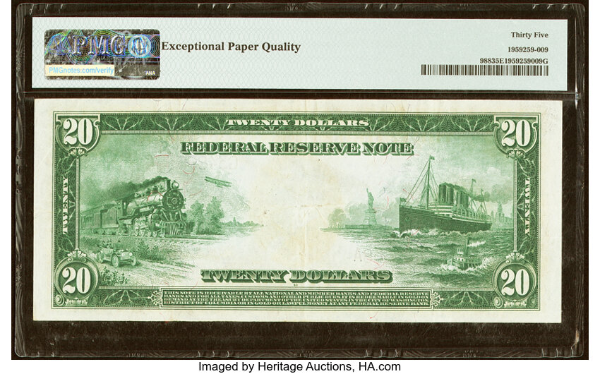 image for: Fr. 988 $20 1914 Federal Reserve Note PMG Choice Very Fine 35 EPQ....
