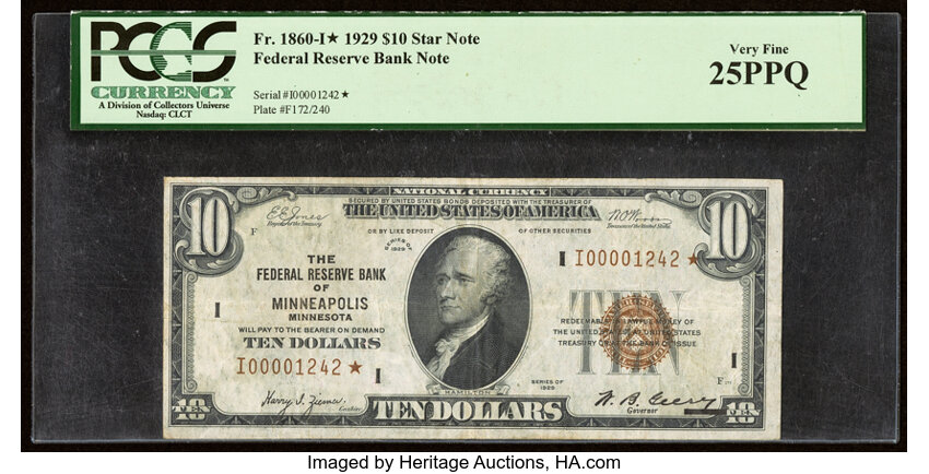 image for: Fr. 1860-I* $10 1929 Federal Reserve Bank Star Note. PCGS Very Fine 25PPQ....