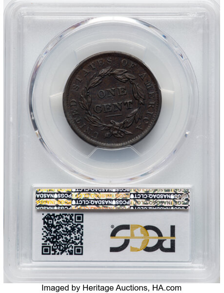 image for: 1837 Head of 1838, N-11 1c PCGS AU55 BN CAC