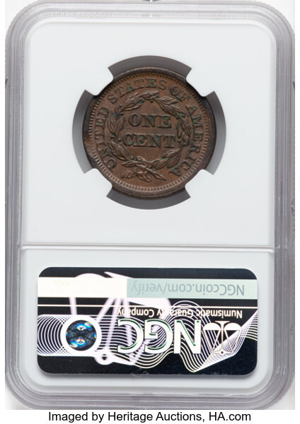 image for: 1853 N-7 1c NGC MS63 BN